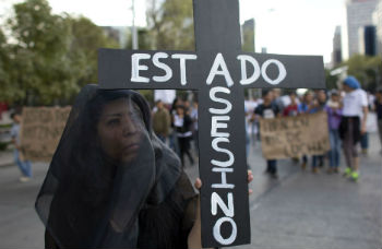 An anti-government protester in Mexico