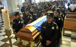 Funeral for a police officer in El Salvador