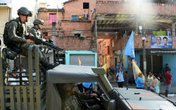 Brazilian security forces patrolling in Rio ahead of elections