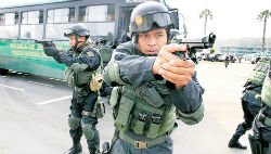Members of Peru's National Police