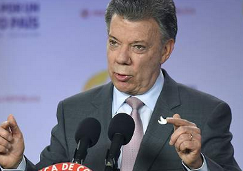 Colombian President Juan Manuel Santos during a recent public address