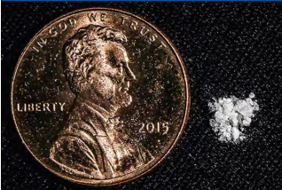 A potential lethal dose of fentanyl (2 milligrams)