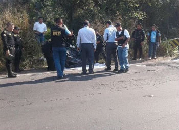 The crime scene of the murder of Mayor Valeriano RodrÃ­guez Cos