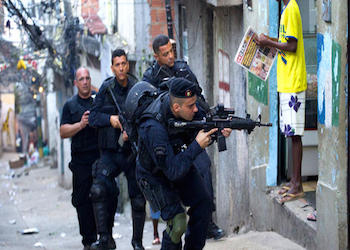 Brazilian police during an operation in Rio de Janeiro