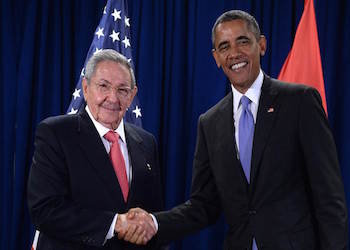 Presidents Barack Obama and Raul Castro