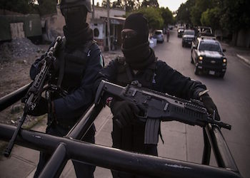Mexico security forces on patrol