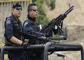 Mexican federal police on patrol