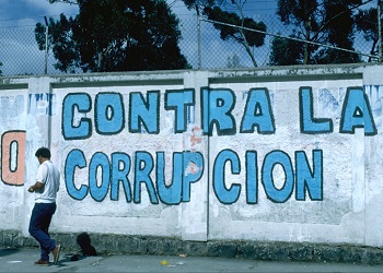 Graffiti that reads "Against Corruption"