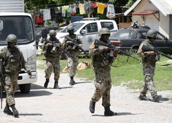 Jamaican security forces on patrol