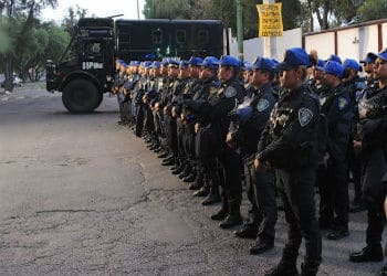 Police forces gathered in Mexico City