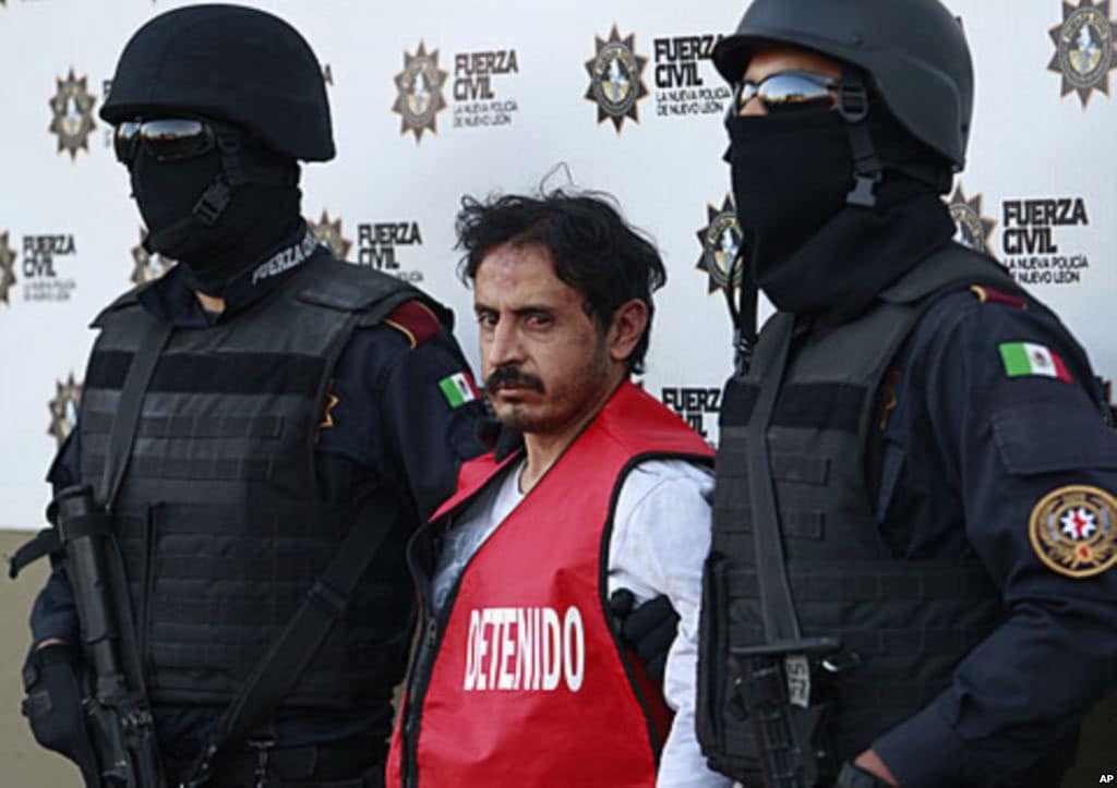 Zetas' leader Balazar Saucedo Estrada after being captured