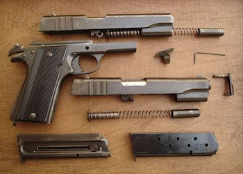 Pistols were the most common weapon seized from crime scenes