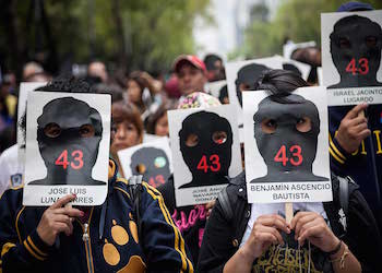 Protesters demand justice for the 43 missing students