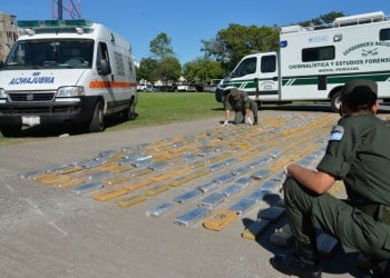 An ambulance in Argentina which was used to smuggle drugs