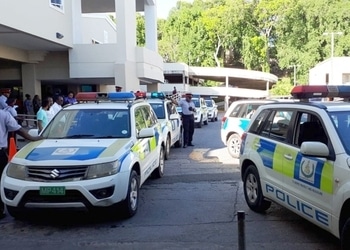 Barbados police responding to a homicide