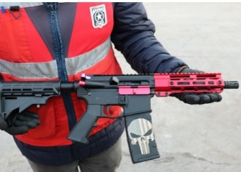 An AM-15 assault rifle found in a shipment at Chile's port of Iquique