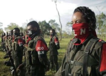 ELN fighters in a YouTube video posted by the group