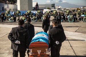 The body of migrant massacred in northern Mexico is returned to Guatemala in March 2021.