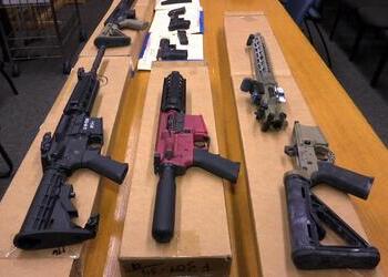 Some guns with 3D parts found during a raid in Miami, Florida