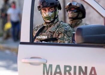 Two marines on patrol in Nuevo Laredo