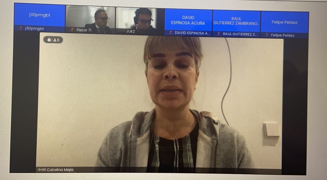 Catalina Mejía Acosta during her virtual court hearing.