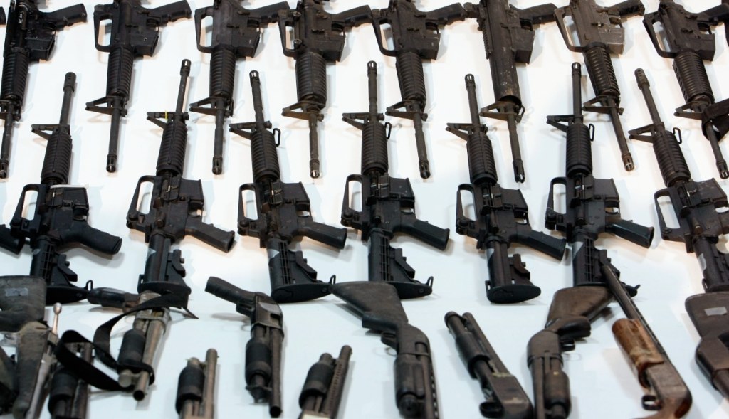 Guns seized in Mexico after being smuggled in from the US